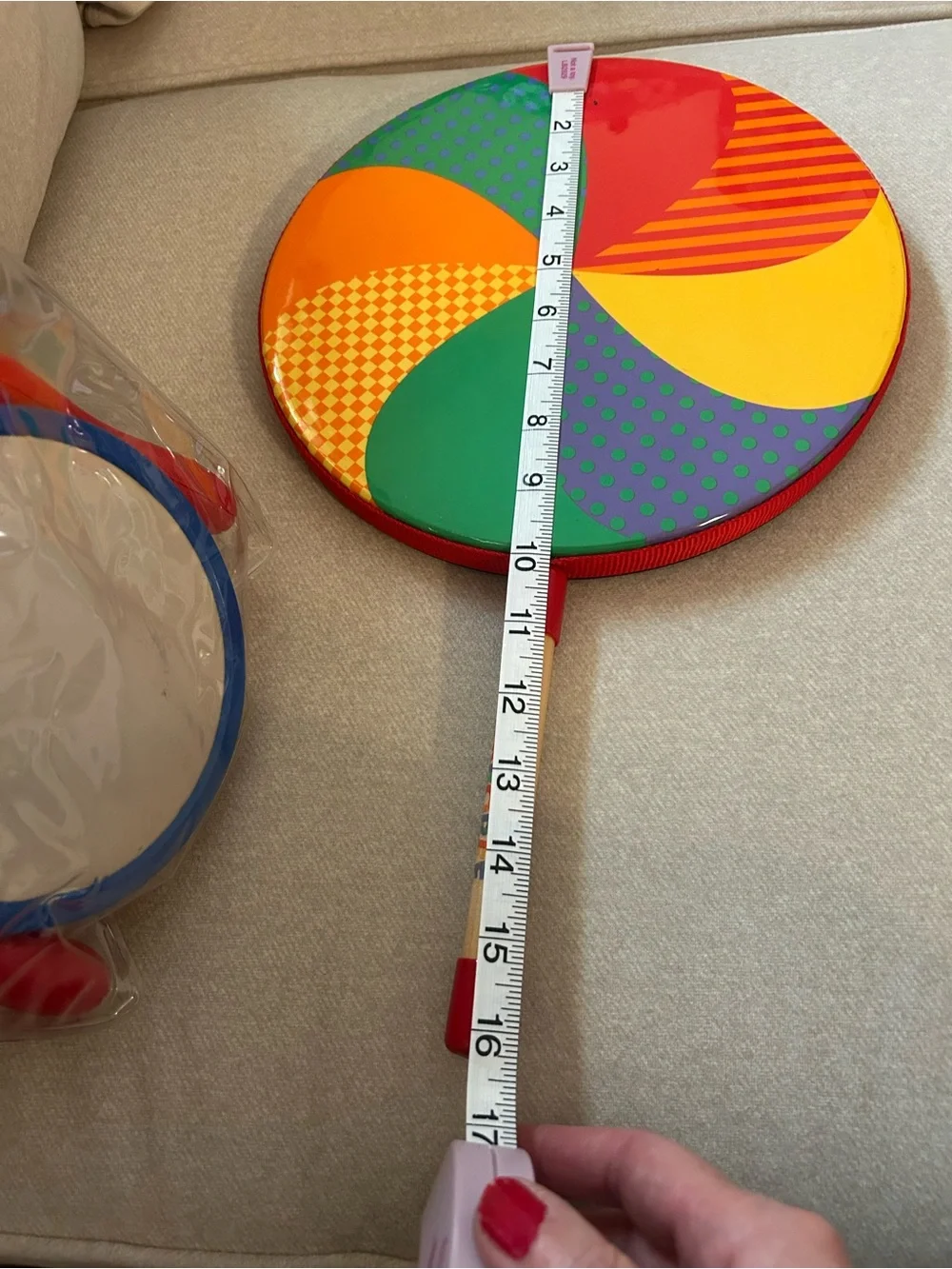 5 pc kids toy set. Tambourine, handheld drum, 2 shaker Moroccans. Carrying bag